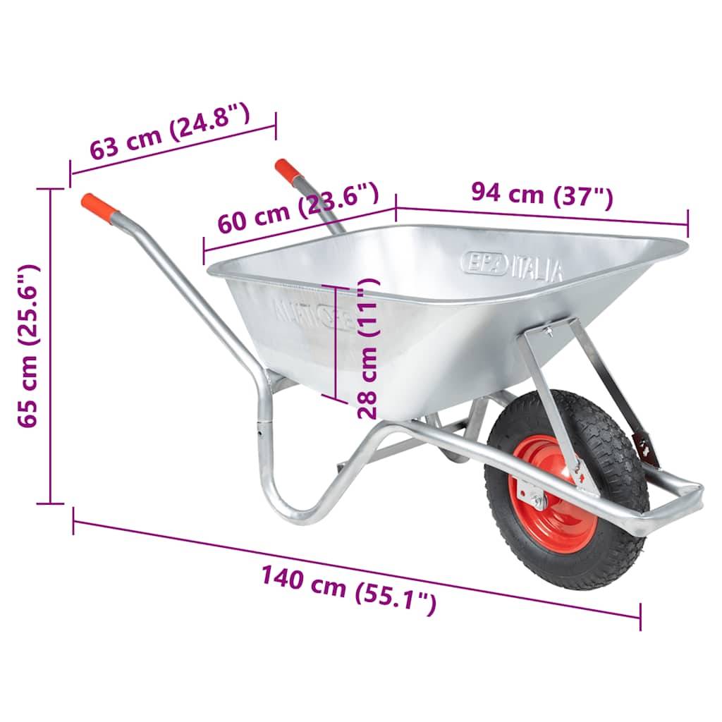 Vidaxl - Brouette 90 L 150 kg acier galvanisé et plastique vidaXL 4013467 - Image 3