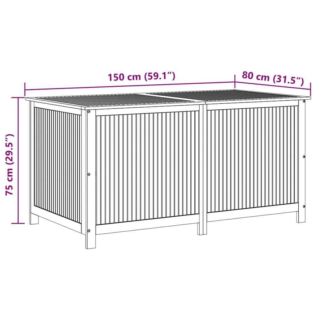 Vidaxl - Boîte de rangement de jardin 150x80x75 cm Bois d'acacia solide vidaXL 316501 - Image 3