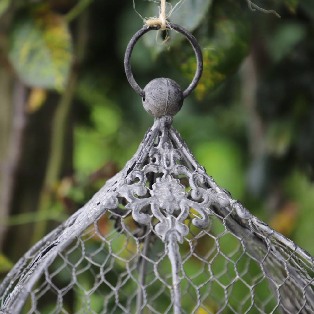 Chemin De Campagne - Cage à oiseaux bougeoir grillagée en métal gris 26 x 19 x 53 cm Chemin de campagne - Image 6