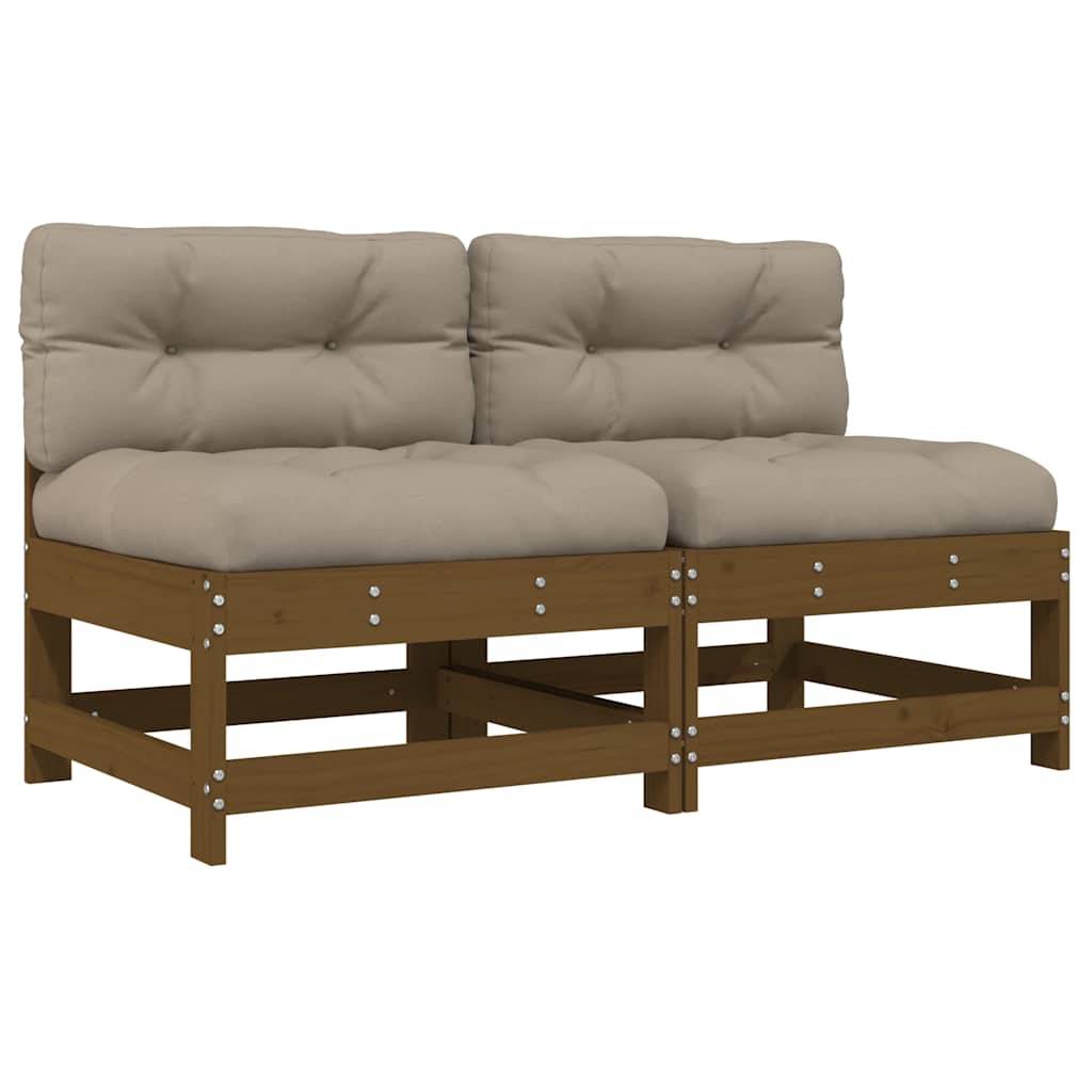 Vidaxl - Canapés centraux avec coussins 2 pcs marron miel vidaXL 825579 - Image 2