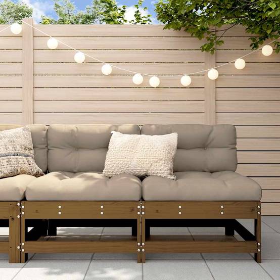 Vidaxl - Canapés centraux avec coussins 2 pcs marron miel vidaXL 825579 - Image 1
