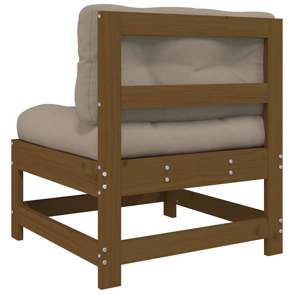 Vidaxl - Canapés centraux avec coussins 2 pcs marron miel vidaXL 825579 - Image 8