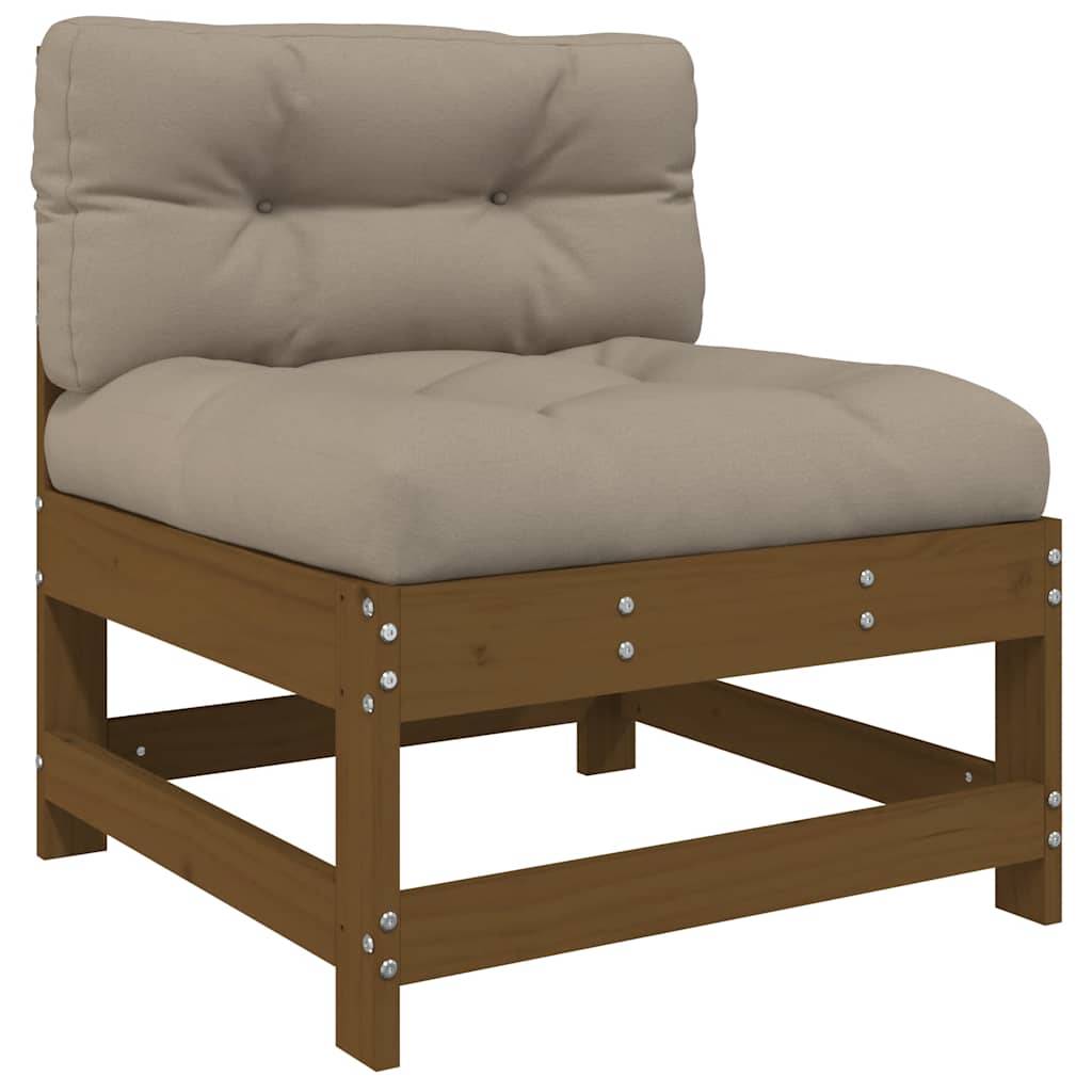 Vidaxl - Canapés centraux avec coussins 2 pcs marron miel vidaXL 825579 - Image 5