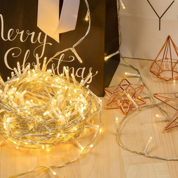 Lotti - Guirlande lumineuse blanc chaud 13M 8 modes 180 miniLED câble IP44 transparent Lotti - Image 5