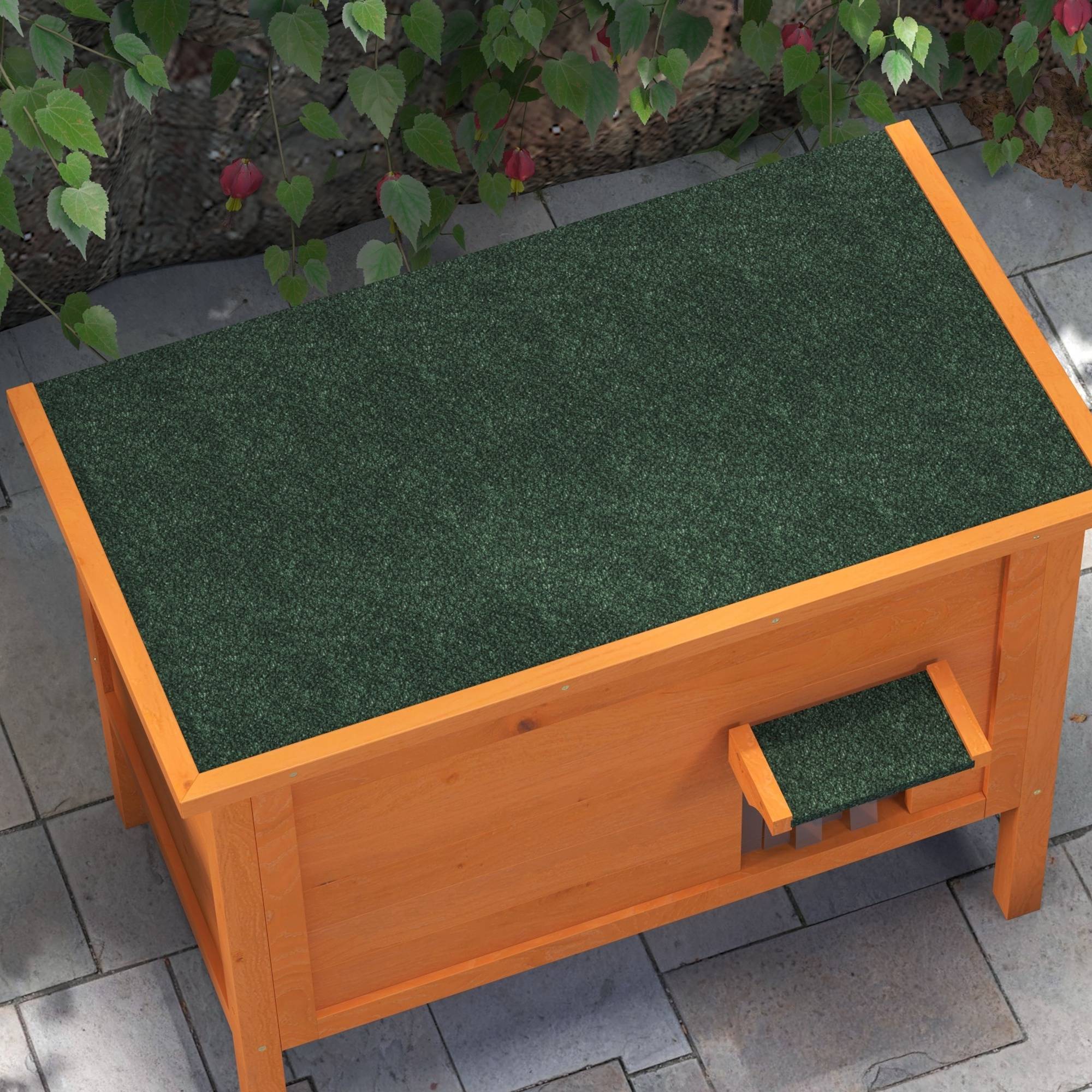 Sans Marque - Maison chat ext résistante intempéries 1 fenêtre 1 entrée 85x50x68,5cm Orange+Vert - Image 10