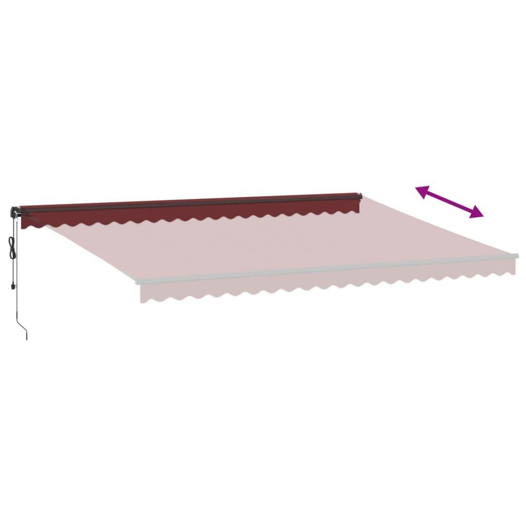 Store banne motorisé avec LED aluminium pour terrasse et patio 500x350 cm bordeaux - ComfortXL Outdoor Living - Image 6