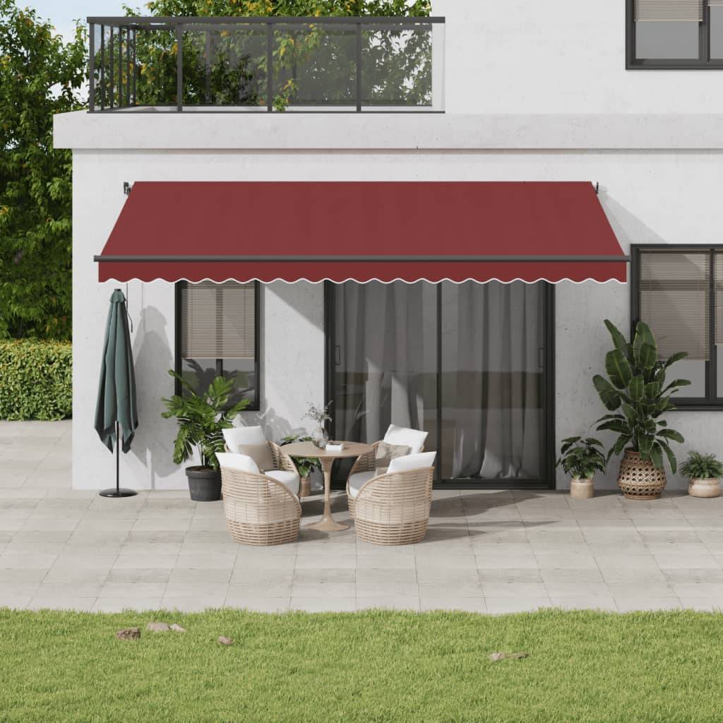 Store banne motorisé avec LED aluminium pour terrasse et patio 500x350 cm bordeaux - ComfortXL Outdoor Living - Image 1