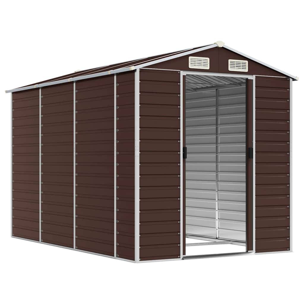 Vidaxl - Abri de jardin marron 191 x 300 x 198 cm en acier galvanisé vidaXL 3188266 - Image 9