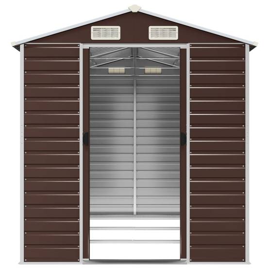 Vidaxl - Abri de jardin marron 191 x 300 x 198 cm en acier galvanisé vidaXL 3188266 - Image 6