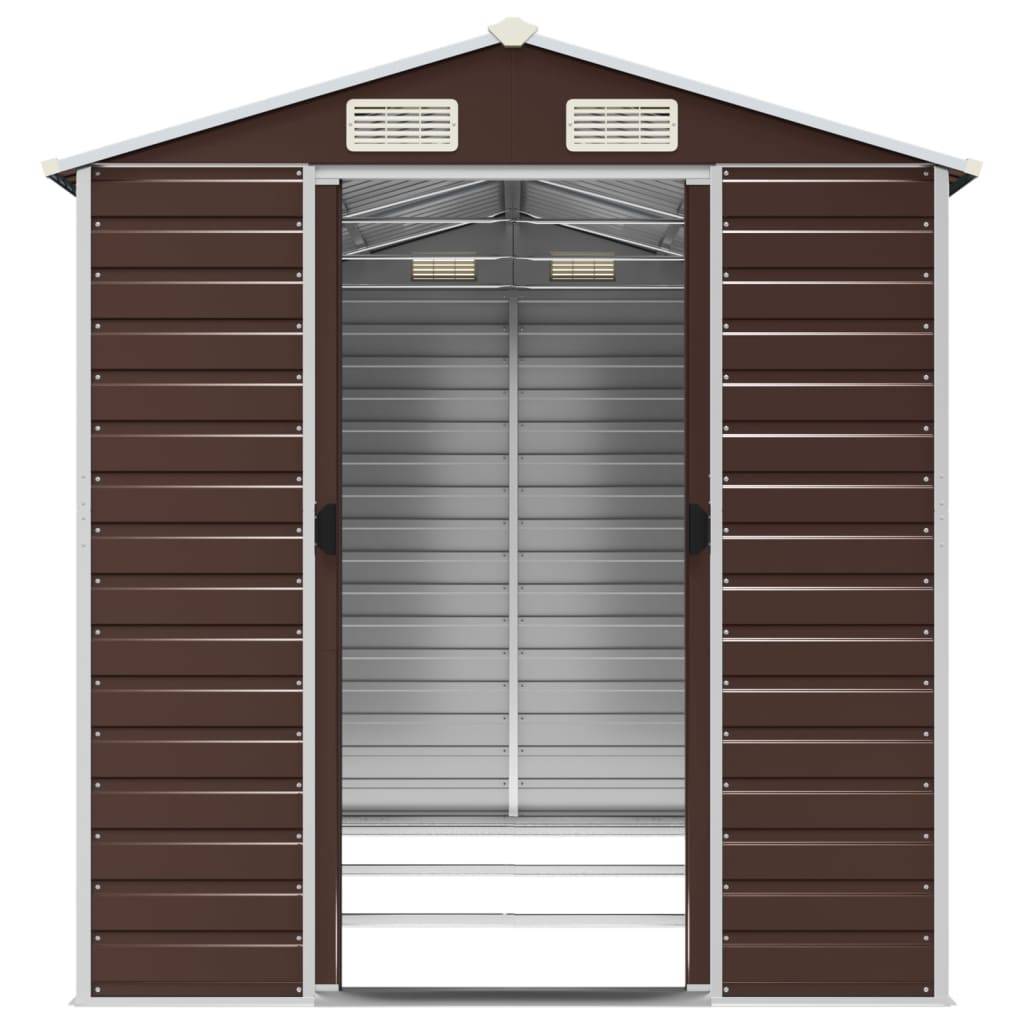 Vidaxl - Abri de jardin marron 191 x 300 x 198 cm en acier galvanisé vidaXL 3188266 - Image 6