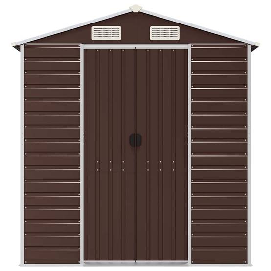 Vidaxl - Abri de jardin marron 191 x 300 x 198 cm en acier galvanisé vidaXL 3188266 - Image 10