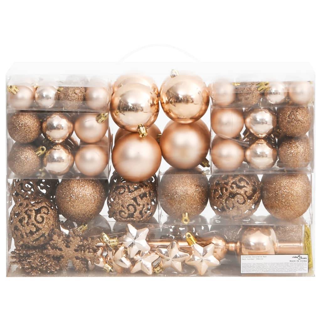 Vidaxl - Ensemble de boules de Noël 111 pièces doré rose polystyrène vidaXL 356112 - Image 4