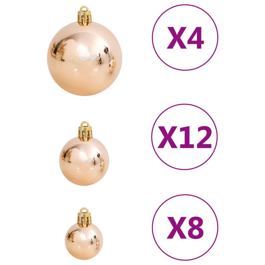 Vidaxl - Ensemble de boules de Noël 111 pièces doré rose polystyrène vidaXL 356112 - Image 7