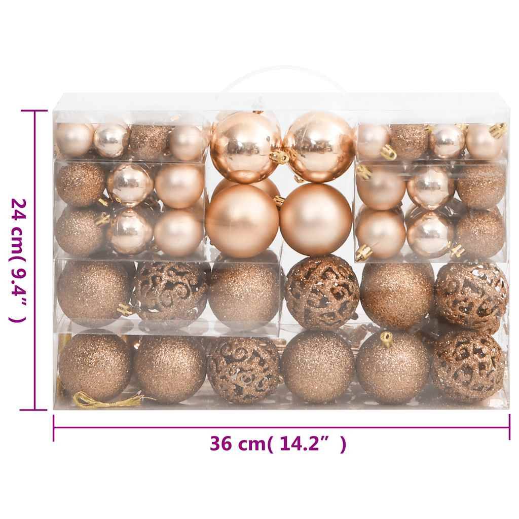Vidaxl - Ensemble de boules de Noël 111 pièces doré rose polystyrène vidaXL 356112 - Image 3