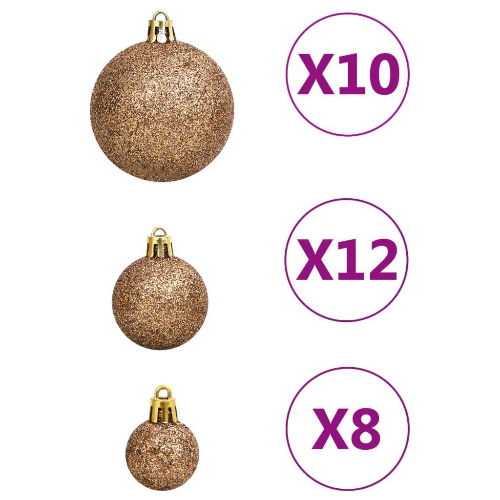 Vidaxl - Ensemble de boules de Noël 111 pièces doré rose polystyrène vidaXL 356112 - Image 6