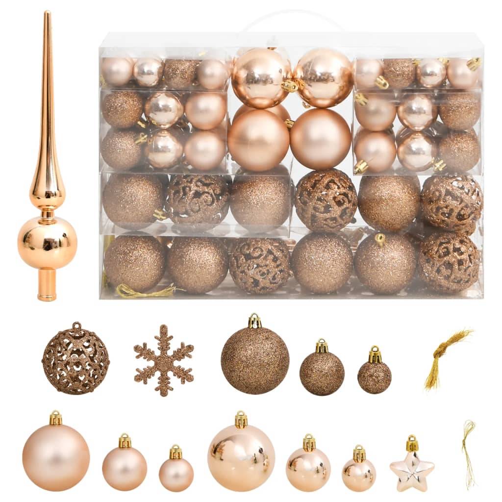 Vidaxl - Ensemble de boules de Noël 111 pièces doré rose polystyrène vidaXL 356112 - Image 2