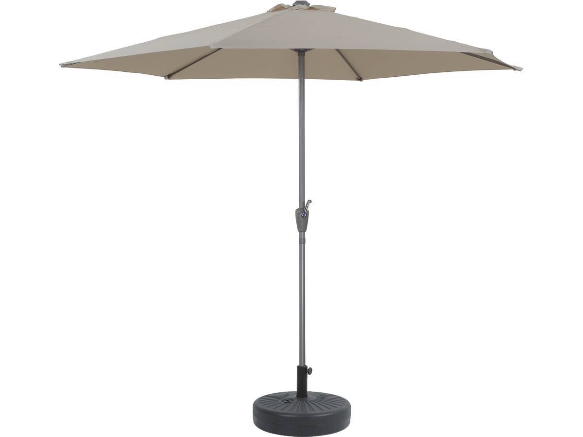 Parasol Jardin Droit Alu "sol" - Rond - ø 3m - Ecru - Avec Pied à Lester -habitat Et Jardin - Image 1