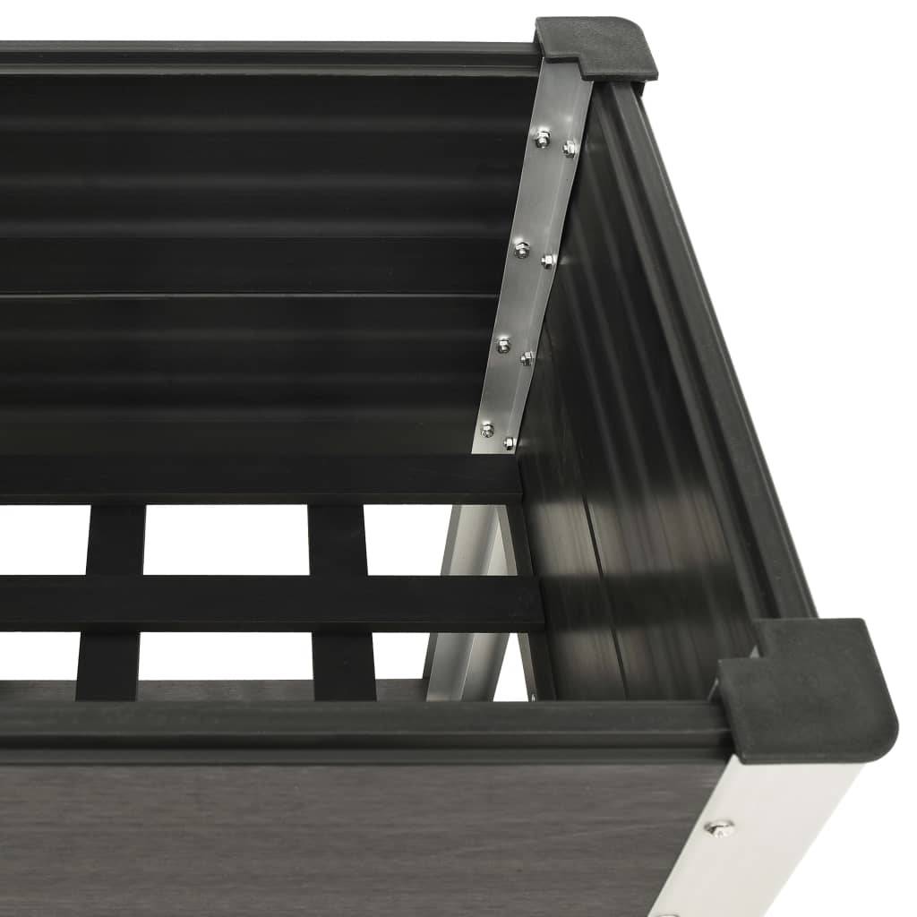 Lit surélevé de jardin bac à plantes jardinière avec étagère 75 x 50 x 90 cm WPC gris - Image 4