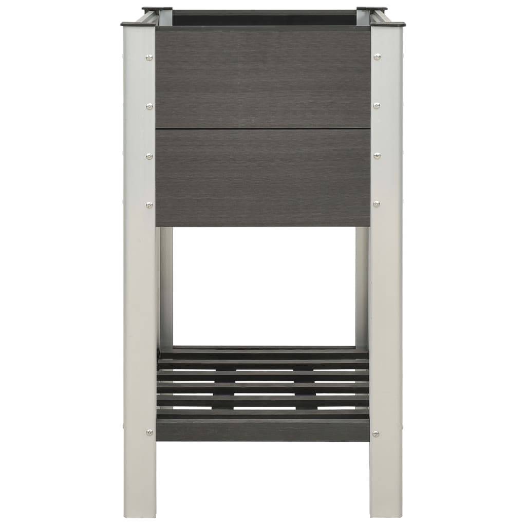 Lit surélevé de jardin bac à plantes jardinière avec étagère 75 x 50 x 90 cm WPC gris - Image 3