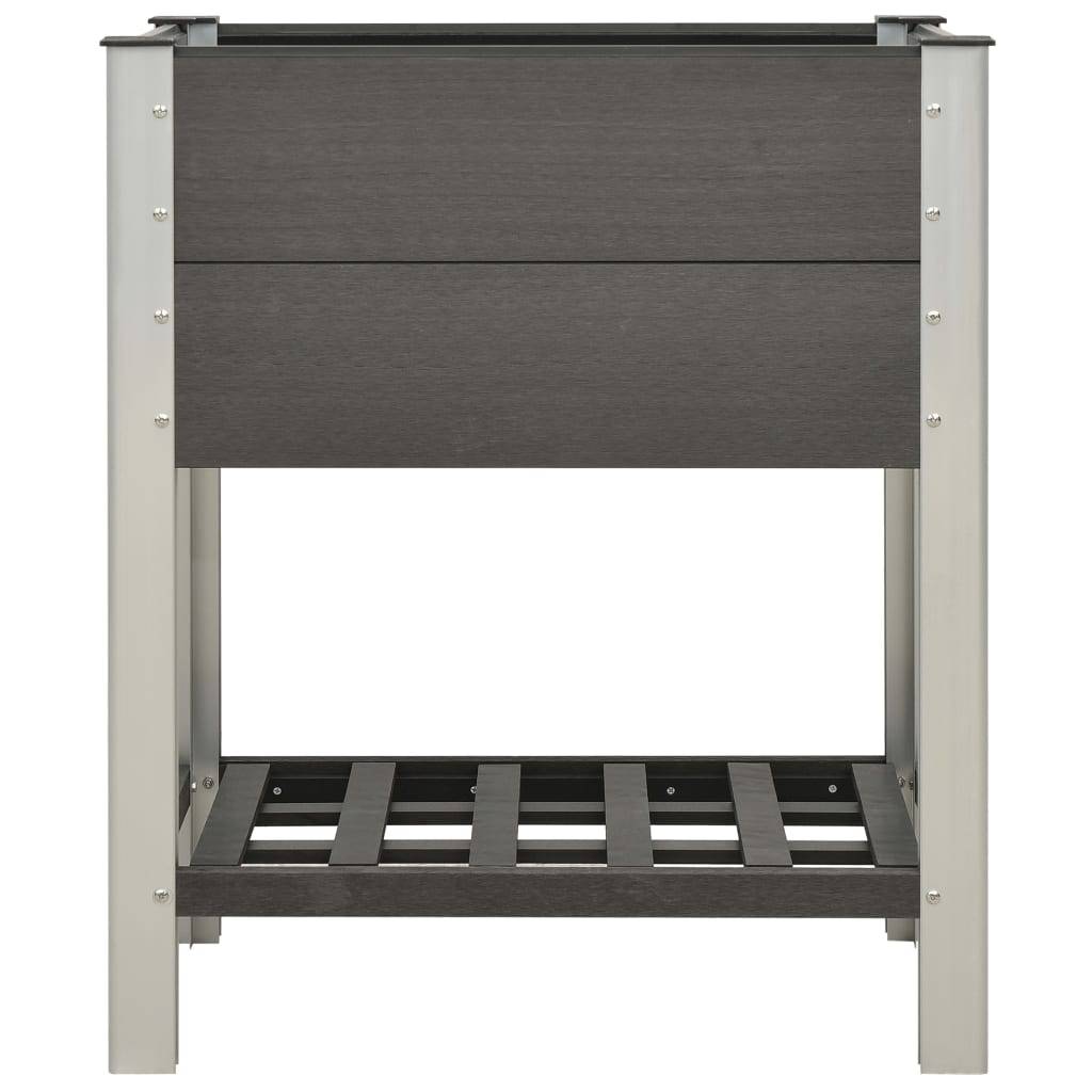 Lit surélevé de jardin bac à plantes jardinière avec étagère 75 x 50 x 90 cm WPC gris - Image 2
