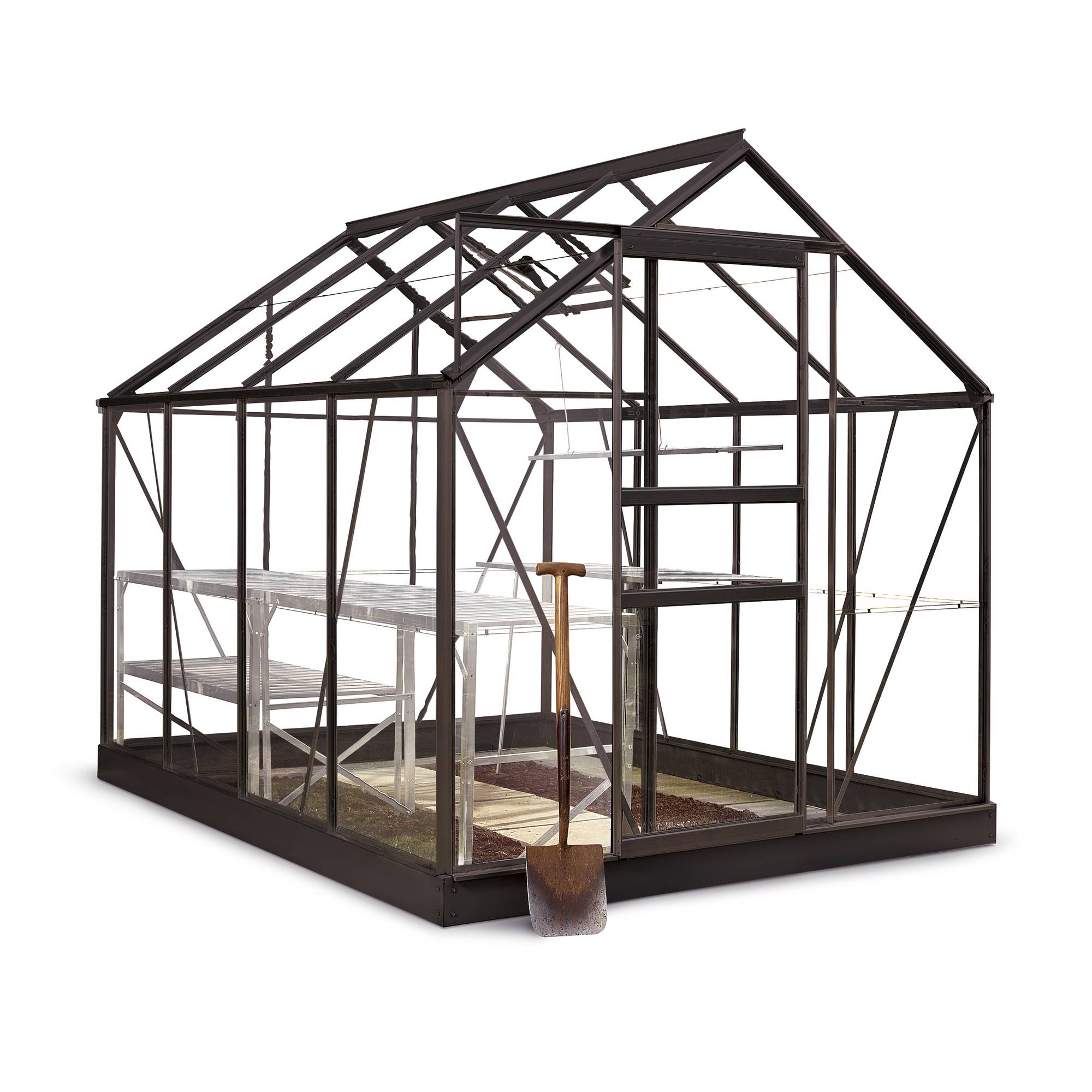 Halls - Serre en verre horticole 5,0 m² - Popular 86, noir - Halls - Image 3