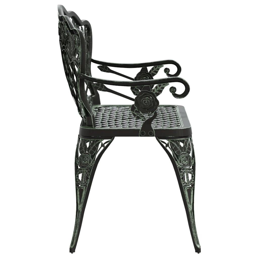 Helloshop26 - Banc de jardin meuble de patio d'extérieur terrasse 108 cm aluminium coulé vert - Image 3