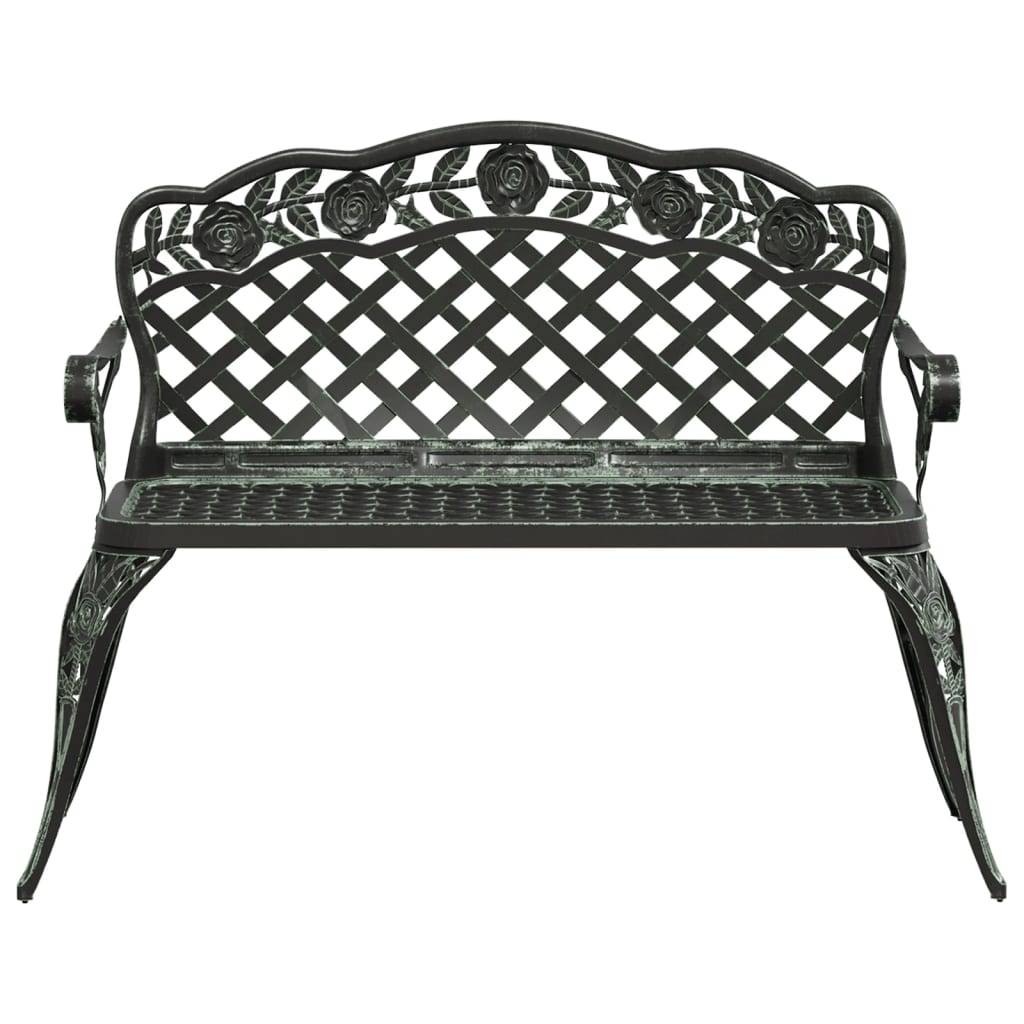 Helloshop26 - Banc de jardin meuble de patio d'extérieur terrasse 108 cm aluminium coulé vert - Image 2