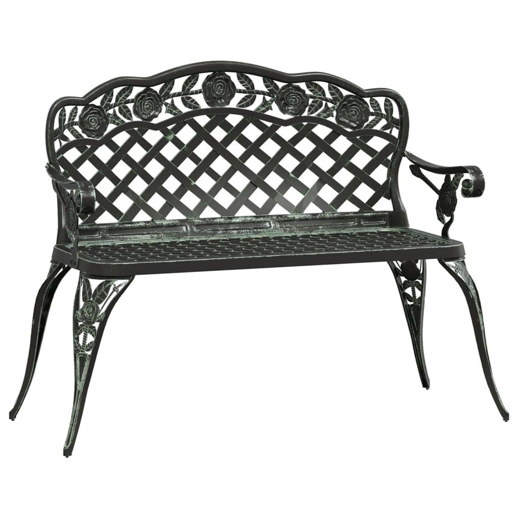Helloshop26 - Banc de jardin meuble de patio d'extérieur terrasse 108 cm aluminium coulé vert - Image 1