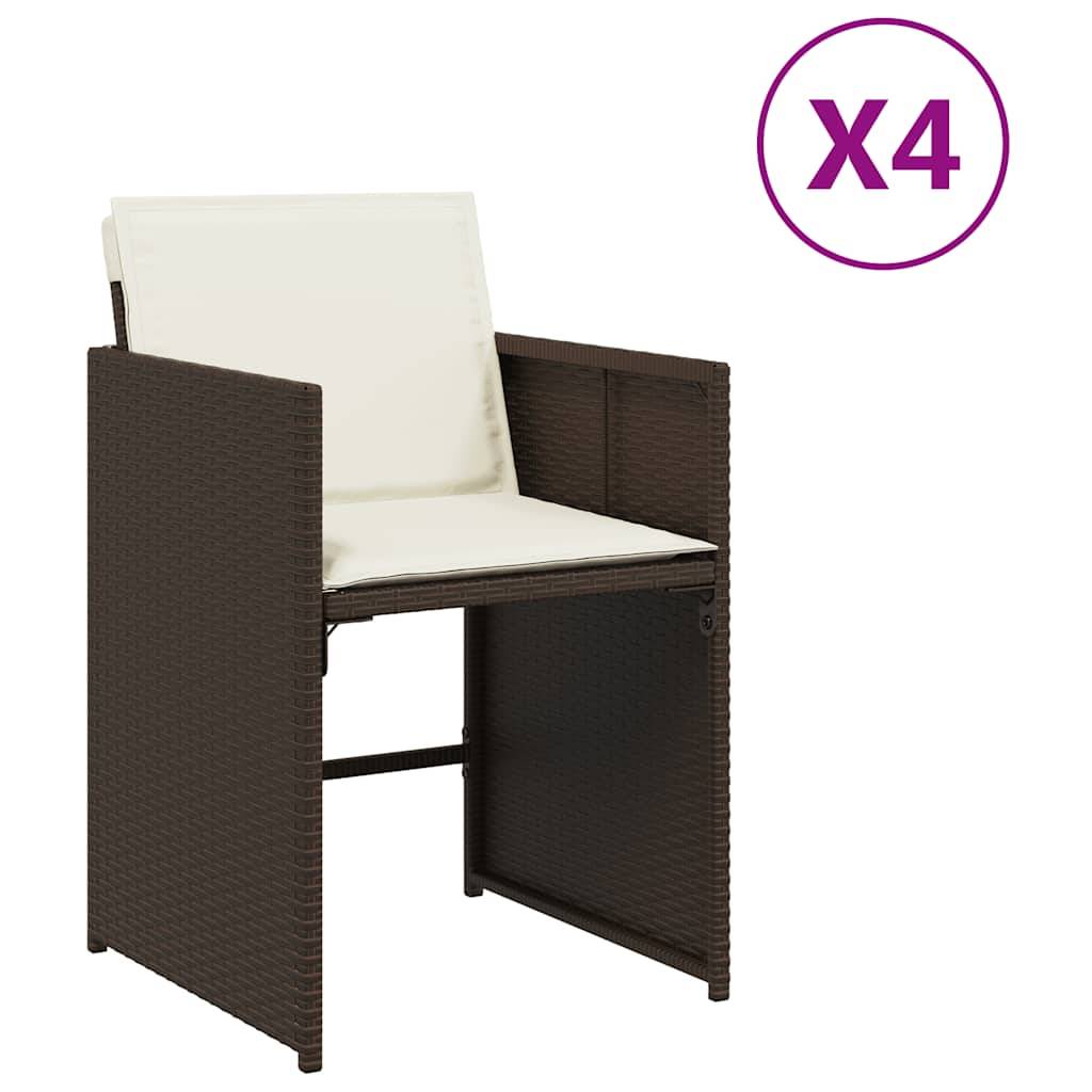 Chaise bois composite 4 places rotin marron  50,5 x 54 x 79 cm  - Prolenta premium  p3124.0 - Image 1