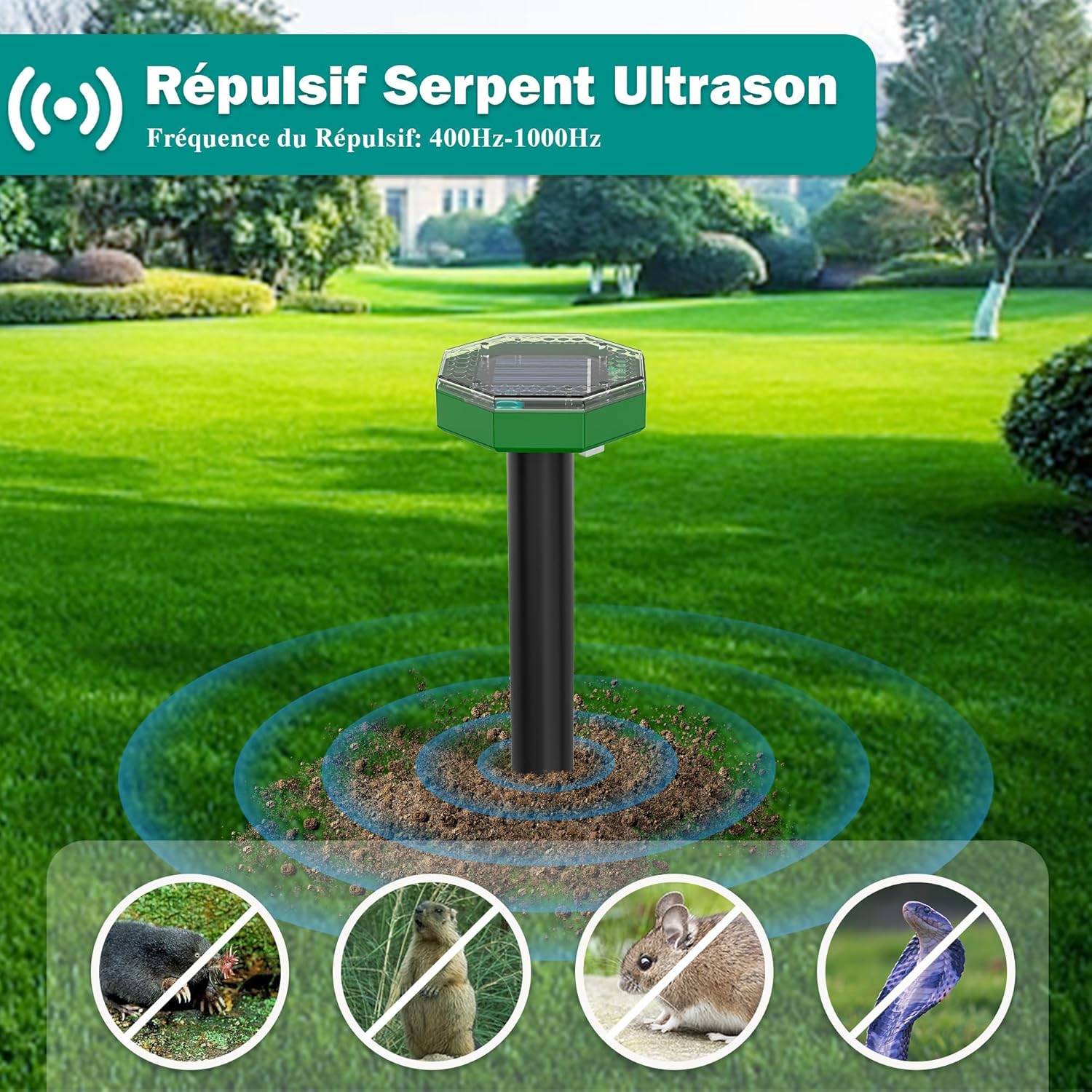 Répulsif Solaire Anti-Taupes 6 Pièces - Ultrasons 650 m² - Écologique - Living123 - Image 4