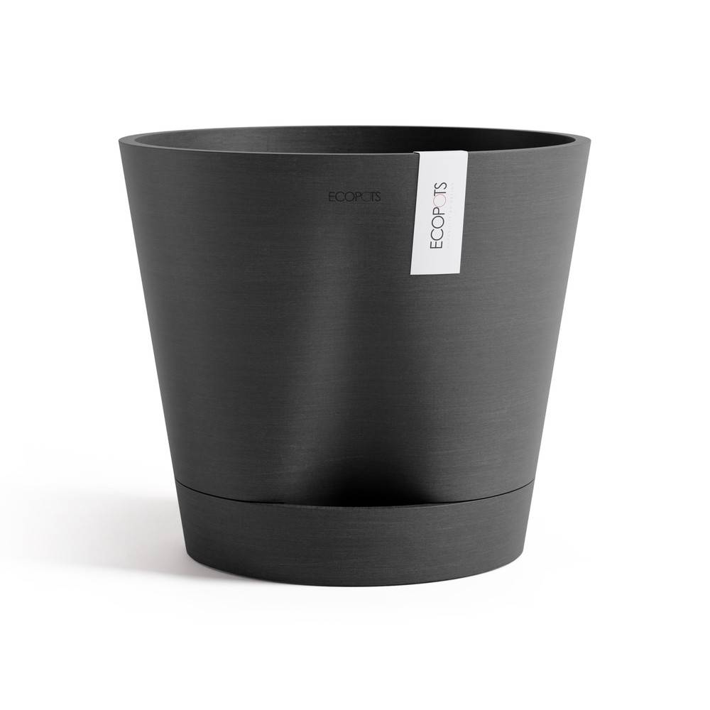 Ecopots - Pot Rond Venice 2 Gris Foncé + réservoir d'eau - Ø 30 x H. 26,3 cm - 4 L ECOPOTS - Image 1