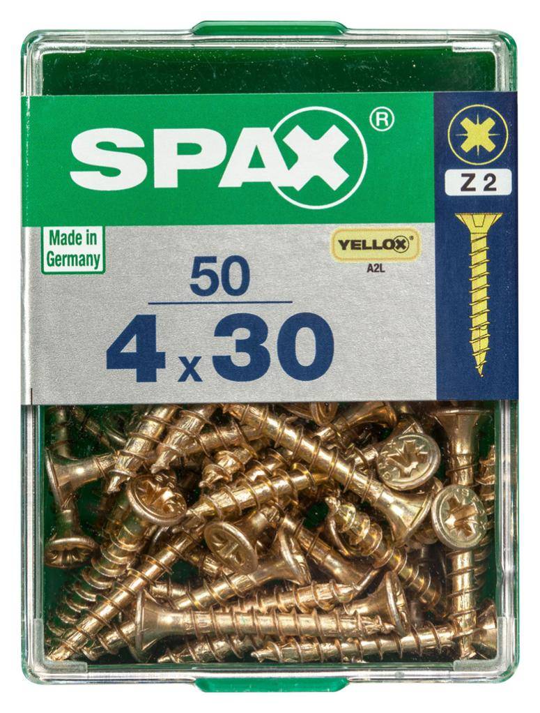 Spax - Lot de 50 vis acier tête fraisée pozidriv SPAX, Diam.4 mm x L.30 mm - Image 4