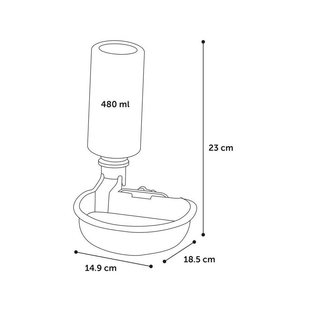 Animallparadise - Gamelle d'eau a fixer sur cage métal, anti débordement, 480 ml, pour chien - Image 3