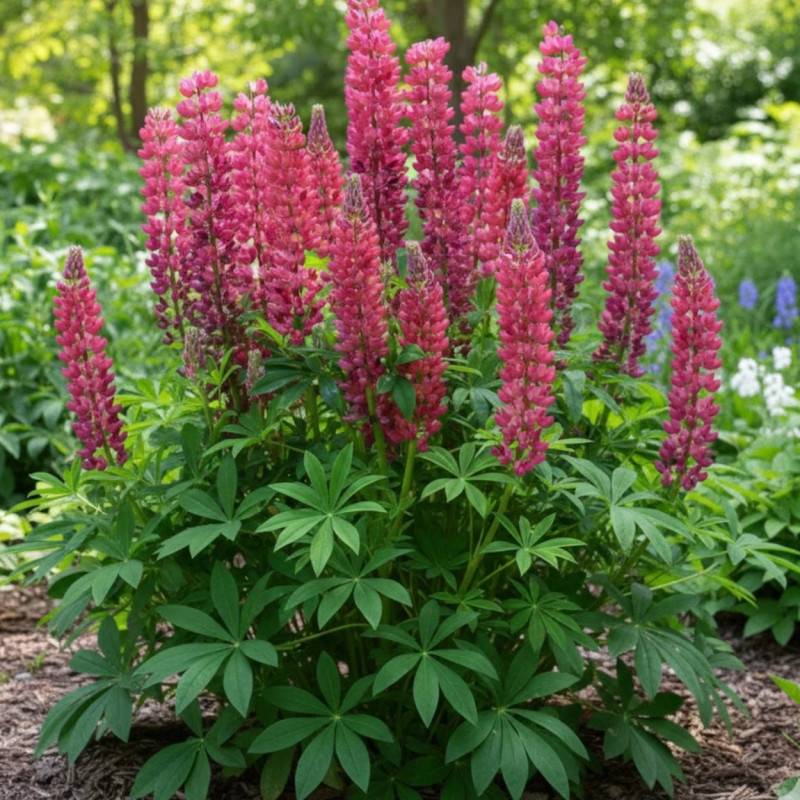 Lupin Les Pages à fleurs Rose/Rouge - feuillage Caduc - Godet - 5/20 cm - Image 1