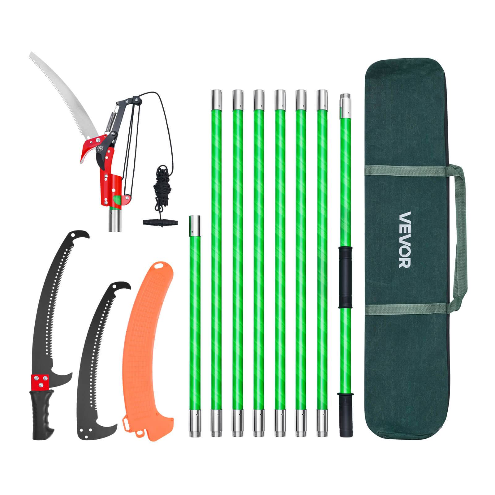 VEVOR Scie à Élaguer sur Perche Extensible Manuelle 2,15 m-8,09 m avec Ciseaux - Image 1