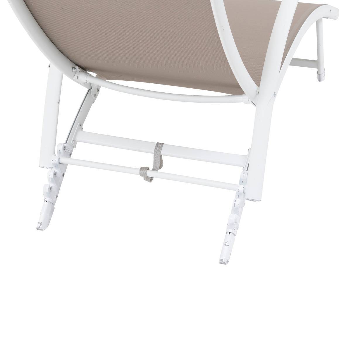 Hesperide - Transat "Samba" noisette & blanc en aluminium traité époxy Hespéride - Image 4