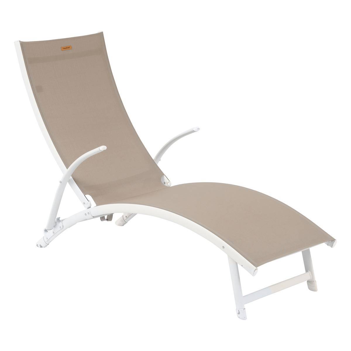 Hesperide - Transat "Samba" noisette & blanc en aluminium traité époxy Hespéride - Image 2