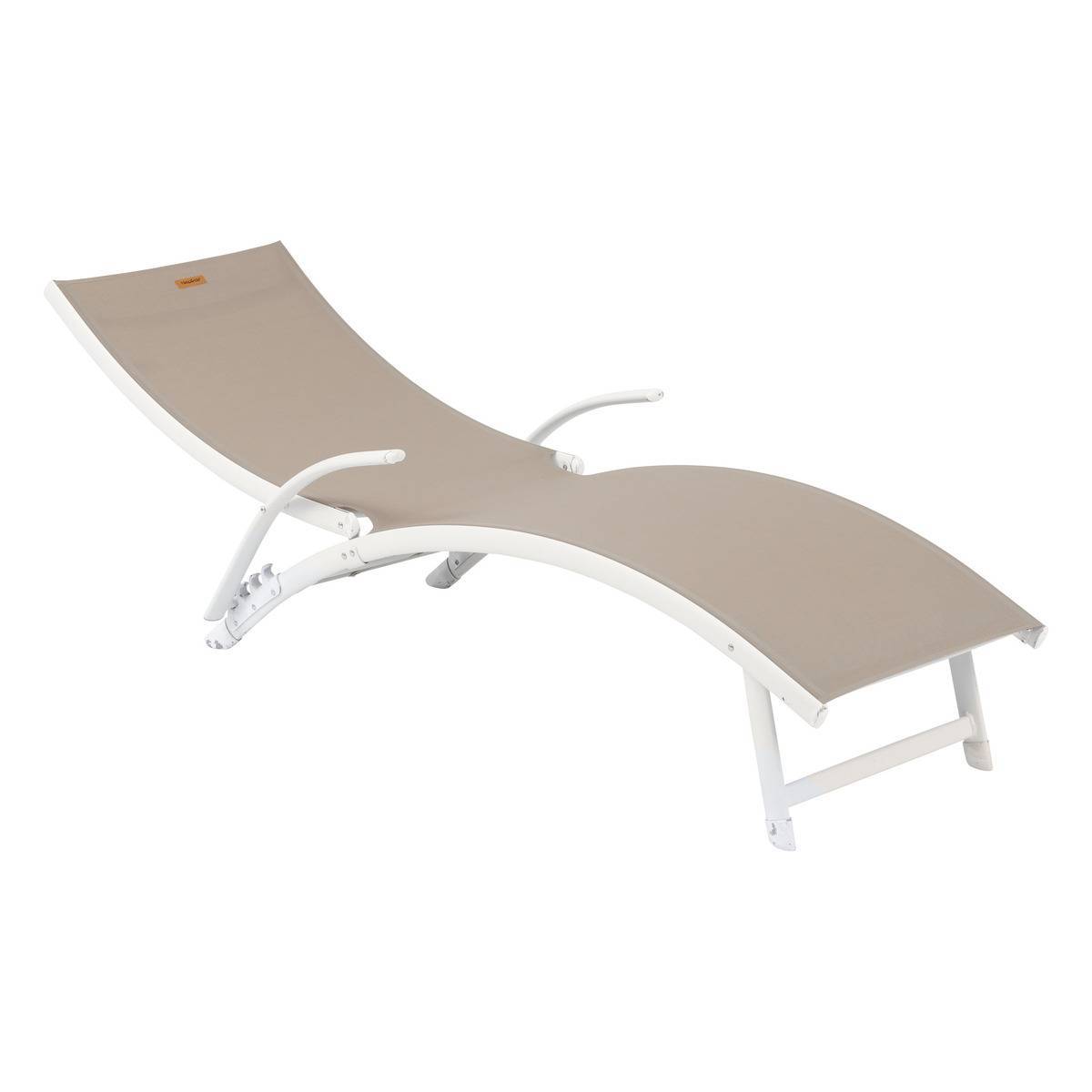 Hesperide - Transat "Samba" noisette & blanc en aluminium traité époxy Hespéride - Image 3
