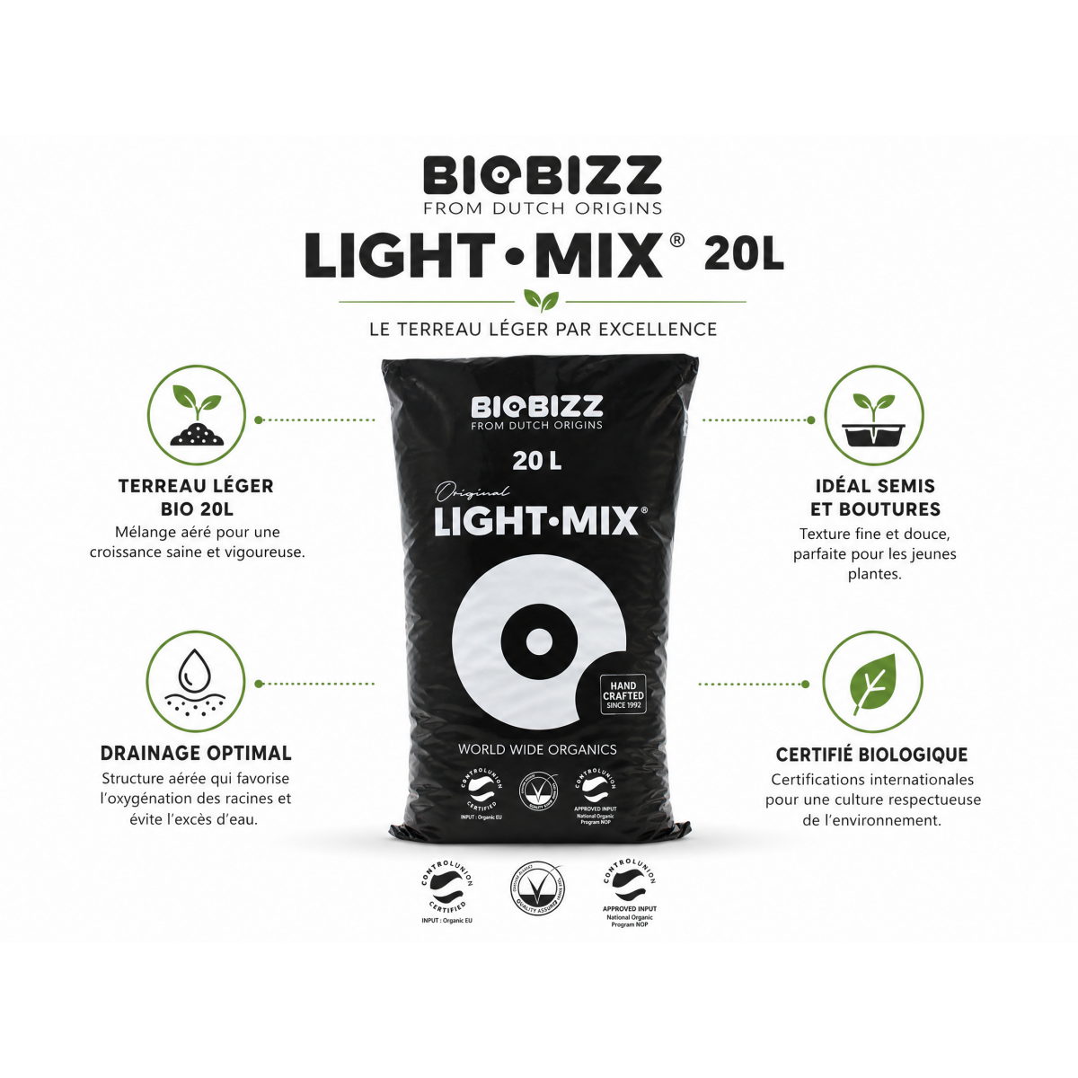 Terreau LIGHT.MIX en sac de 20 litres - BIOBIZZ - Image 7