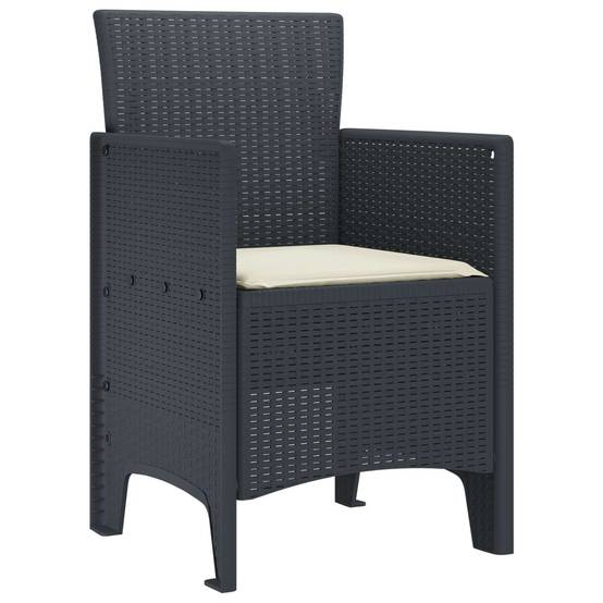 PANGIVO - Chaise de jardin polypropylène anthracites 53 x 49 x 85 cm, Poids :12.8kg - PANGIVO - Image 2