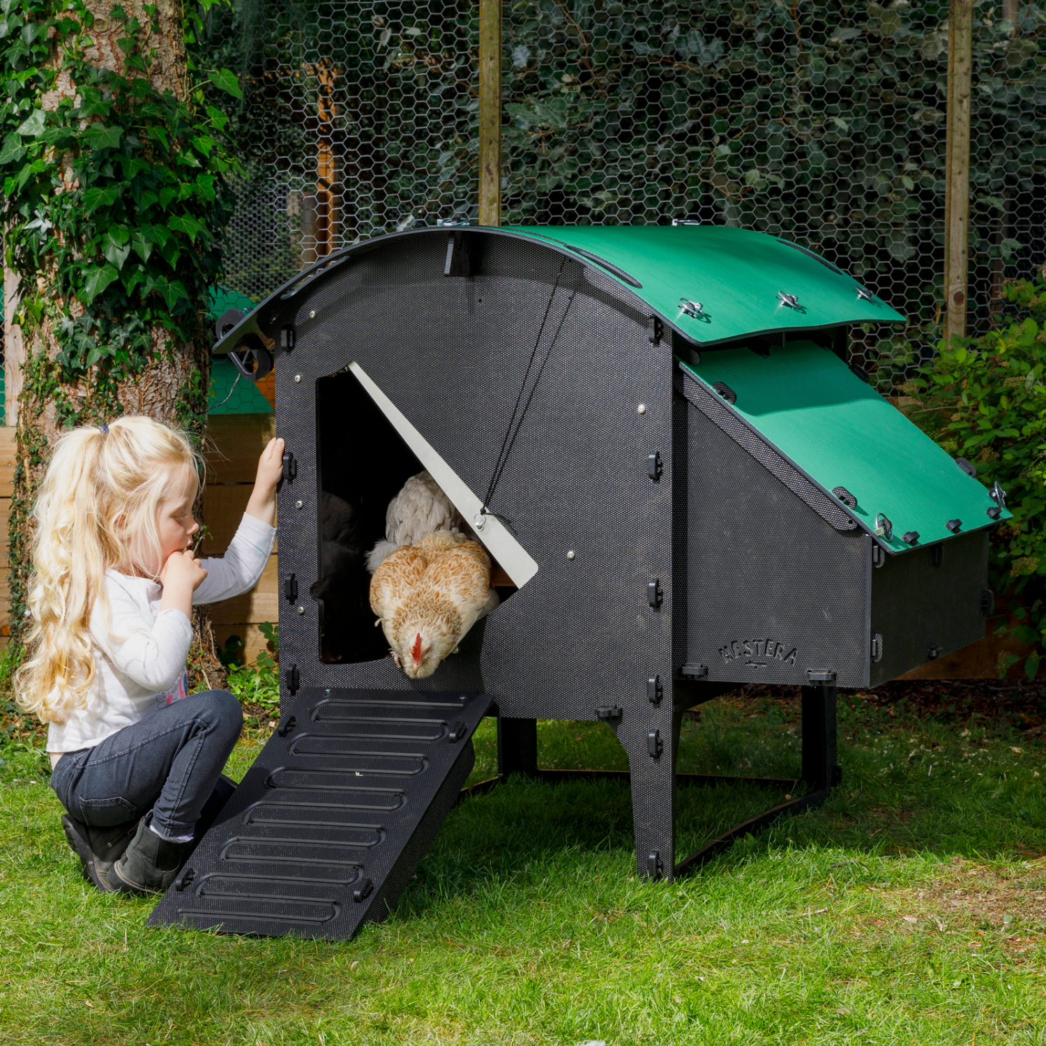 Poulailler Nestera The Lodge Medium 5 poules - Plastique recyclé - garanti 25 ans - Image 1