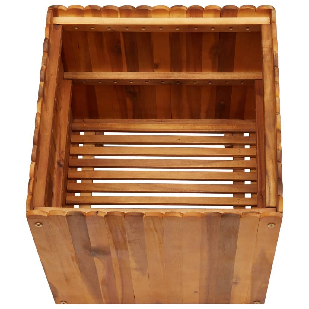 Jardinière lit surélevé plantes fleurs jardin 50 x 50 x 50 cm bois massif d'acacia - Image 3