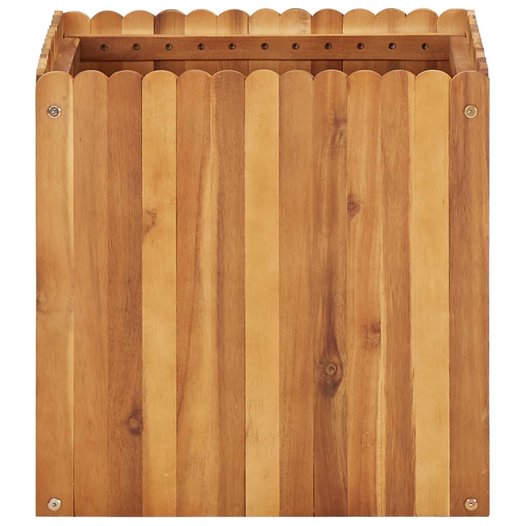 Jardinière lit surélevé plantes fleurs jardin 50 x 50 x 50 cm bois massif d'acacia - Image 2