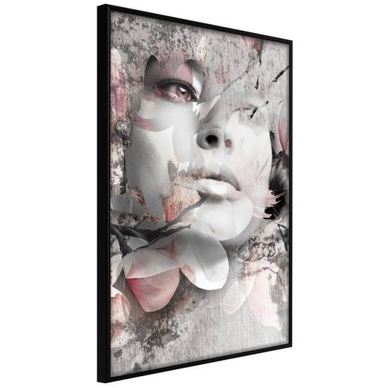 Affiche Murale Encadrée "Lady in the Flowers" 40 x 60 cm Noir
