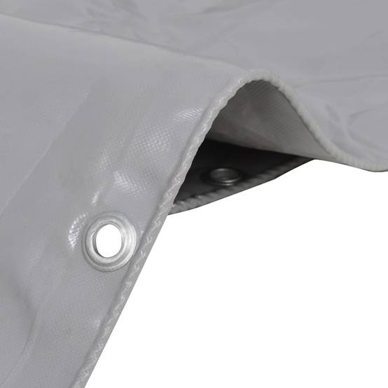Toile de Protection PVC Épaisse Indéchirable avec Œillets pour Bricolage Grise 3x3m – ComfortXL Outdoor Living - Image 2