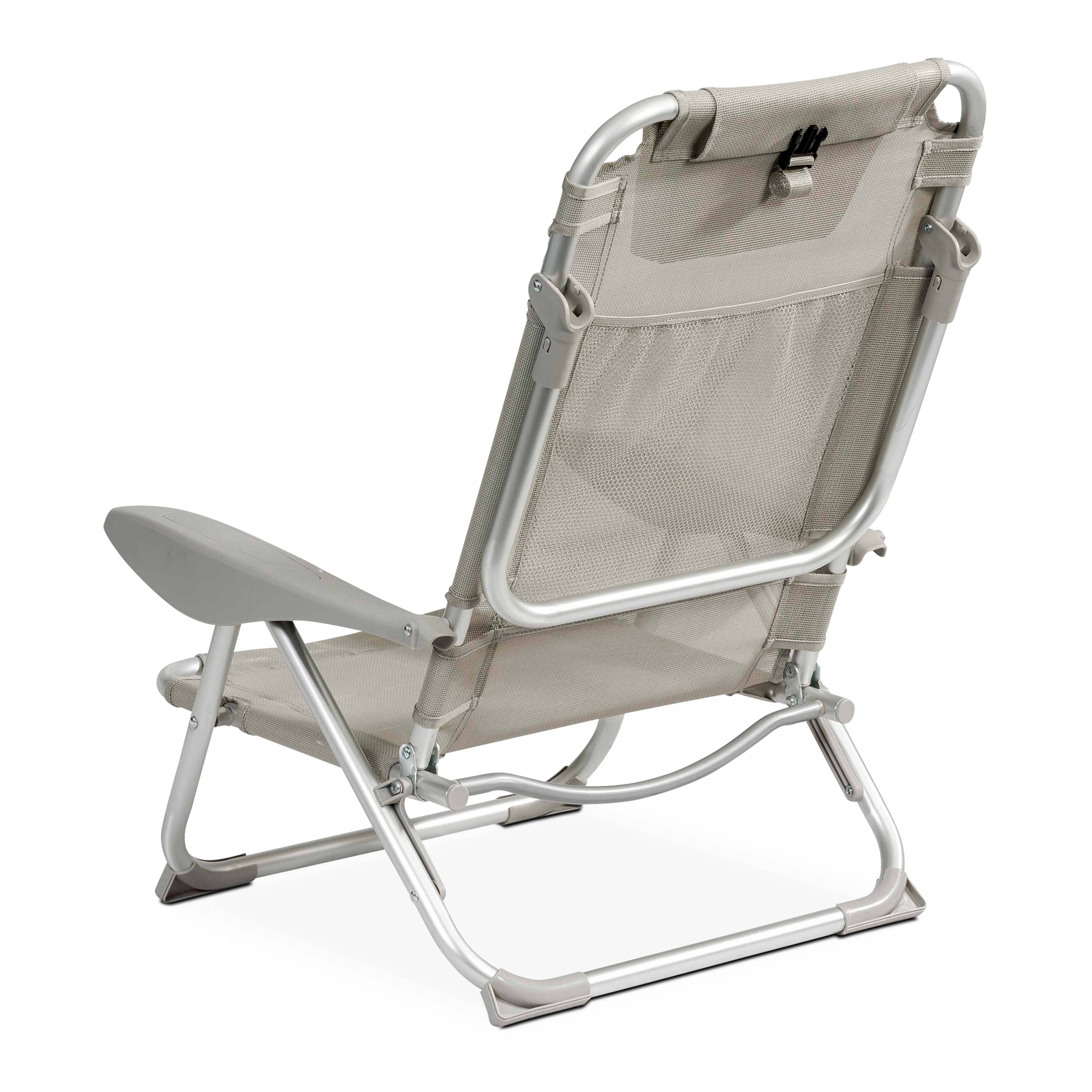 Oviala - Fauteuil clic clac des plages en polyester gris - Oviala - Image 3