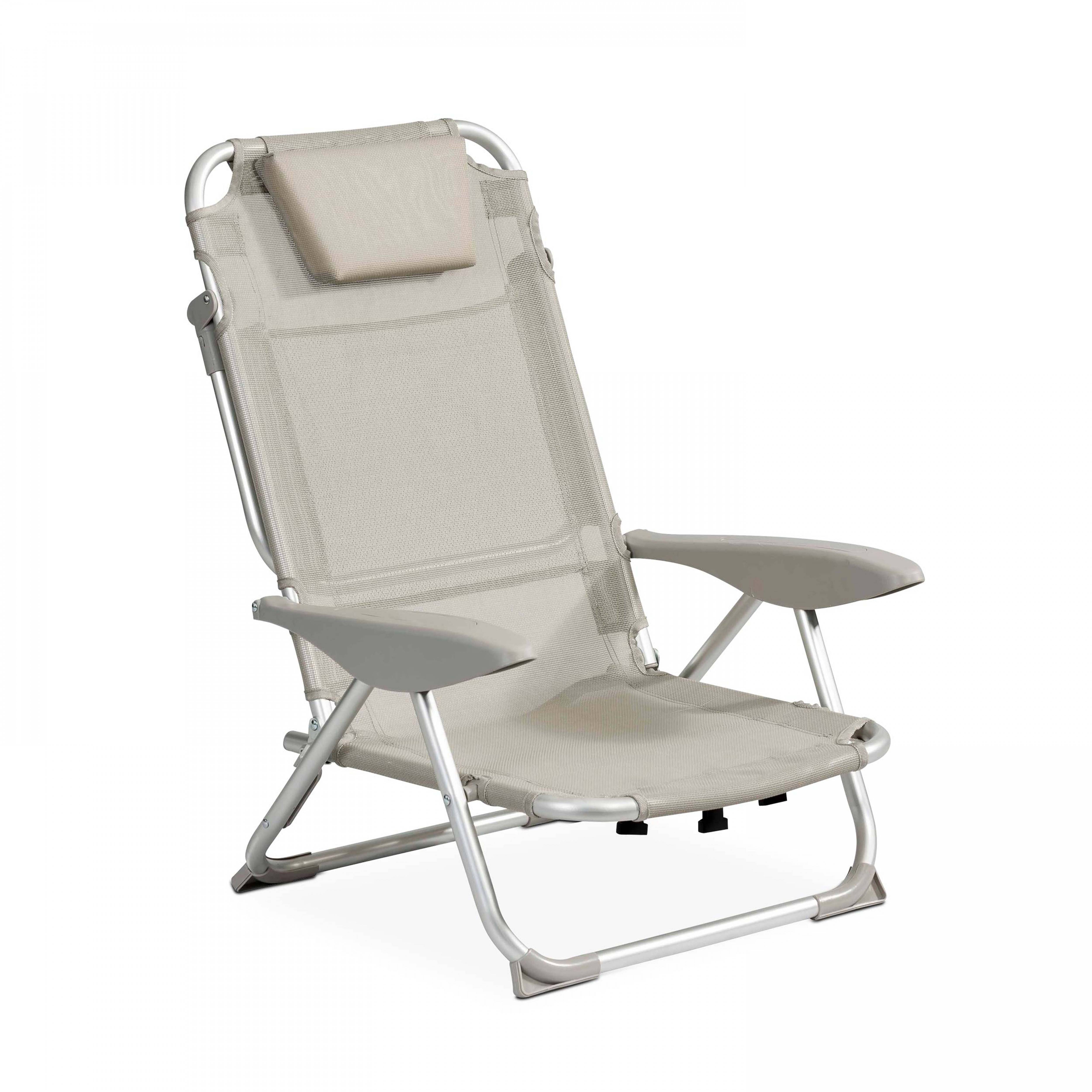 Oviala - Fauteuil clic clac des plages en polyester gris - Oviala - Image 1
