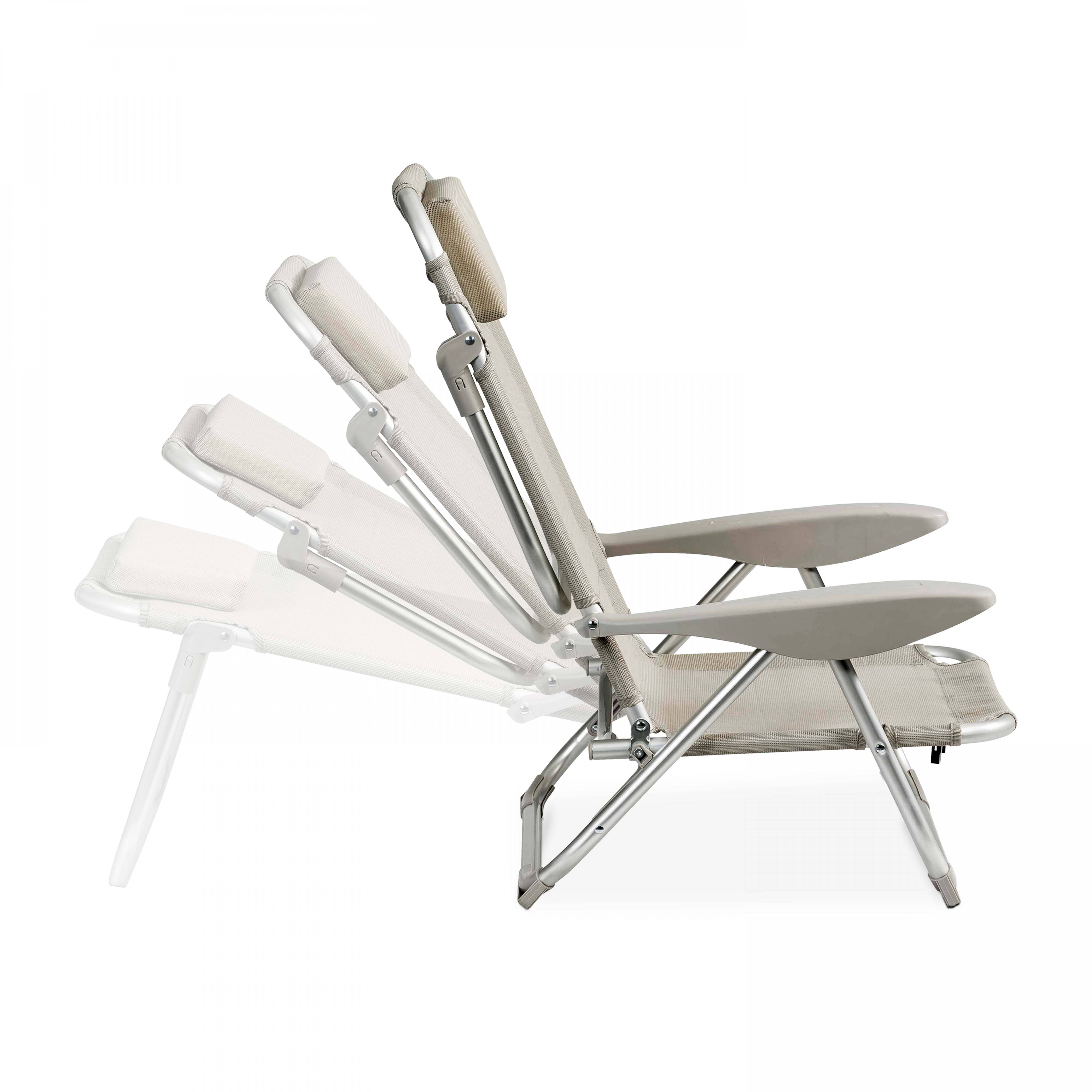 Oviala - Fauteuil clic clac des plages en polyester gris - Oviala - Image 4