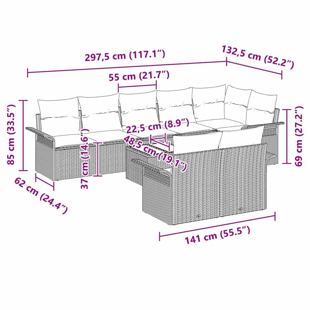 ComfortXL - Salon de jardin d'angle 9 pièces poly rotin modulable avec table hauteur ajustable Noir – ComfortXL Outdoor Living - Image 5