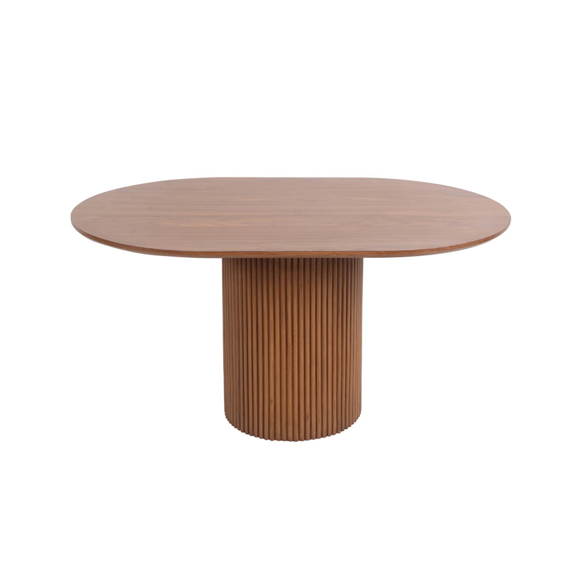 sweeek - Table basse oblongue décor bois sculpté 90cm. couleur noyer | sweeek - Image 6